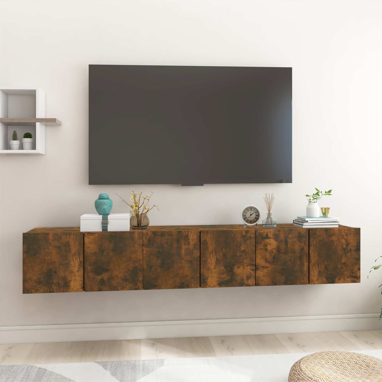vidaXL Ντουλάπια Τηλ. Κρεμαστά Καπνιστή Δρυς 60x30x30 εκ Επεξ. Ξύλο