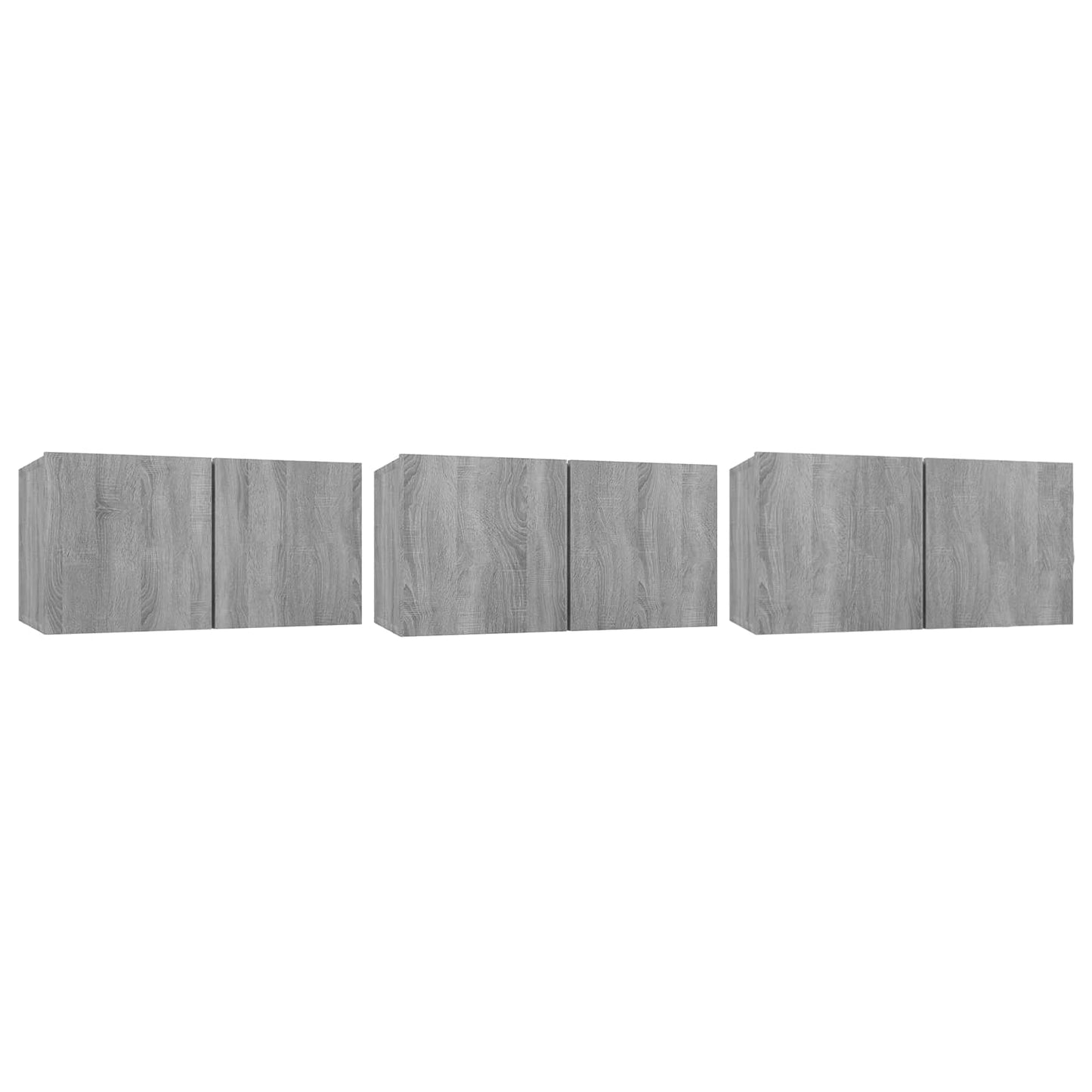 vidaXL Έπιπλα Τηλεόρασης Κρεμαστά 3 τεμ. Γκρι 60x30x30 εκ. Επεξ. Ξύλο