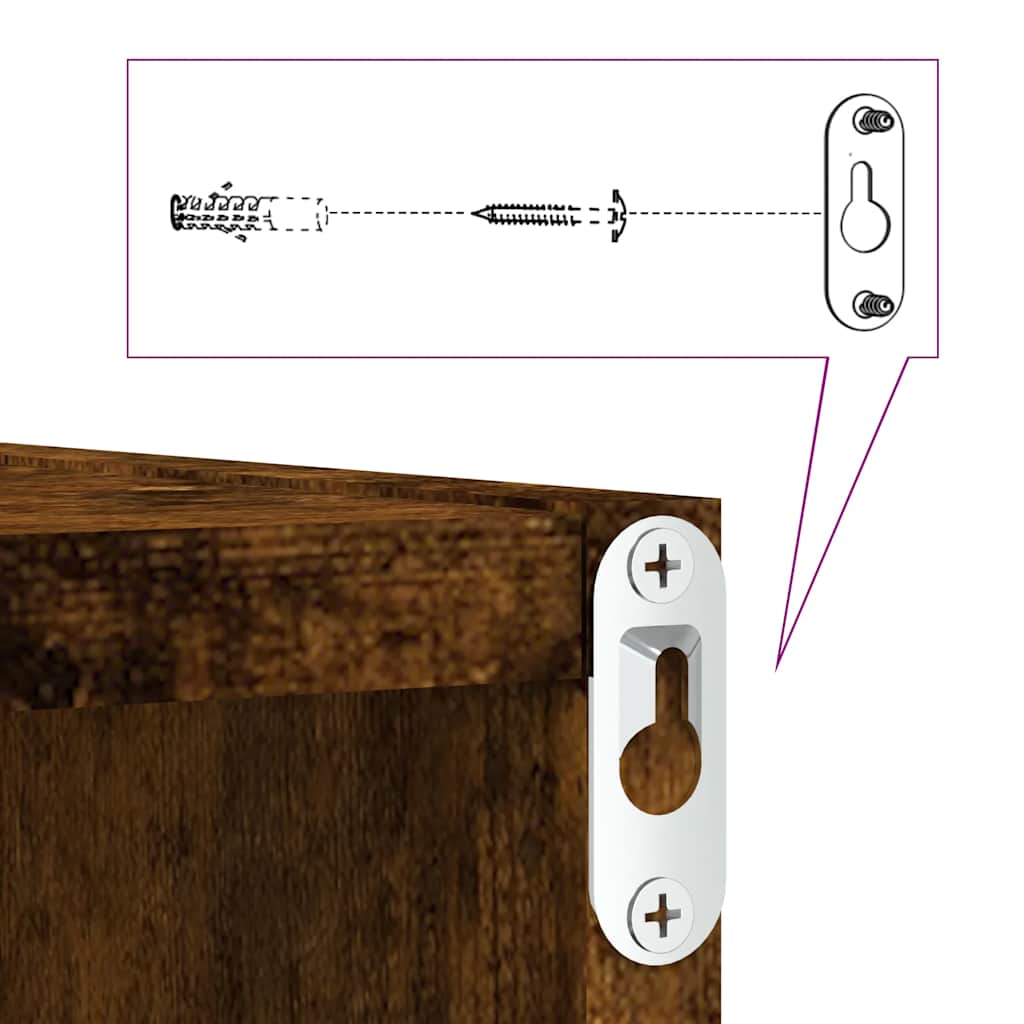 vidaXL Ράφια κύβων τοίχου 2 τεμάχια καπνιστή δρυς 30x15x30 cm