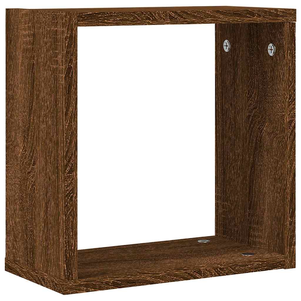 vidaXL Ράφια Τοίχου Κύβοι 2 τεμ. Καφέ Δρυς 30x15x30 εκ.