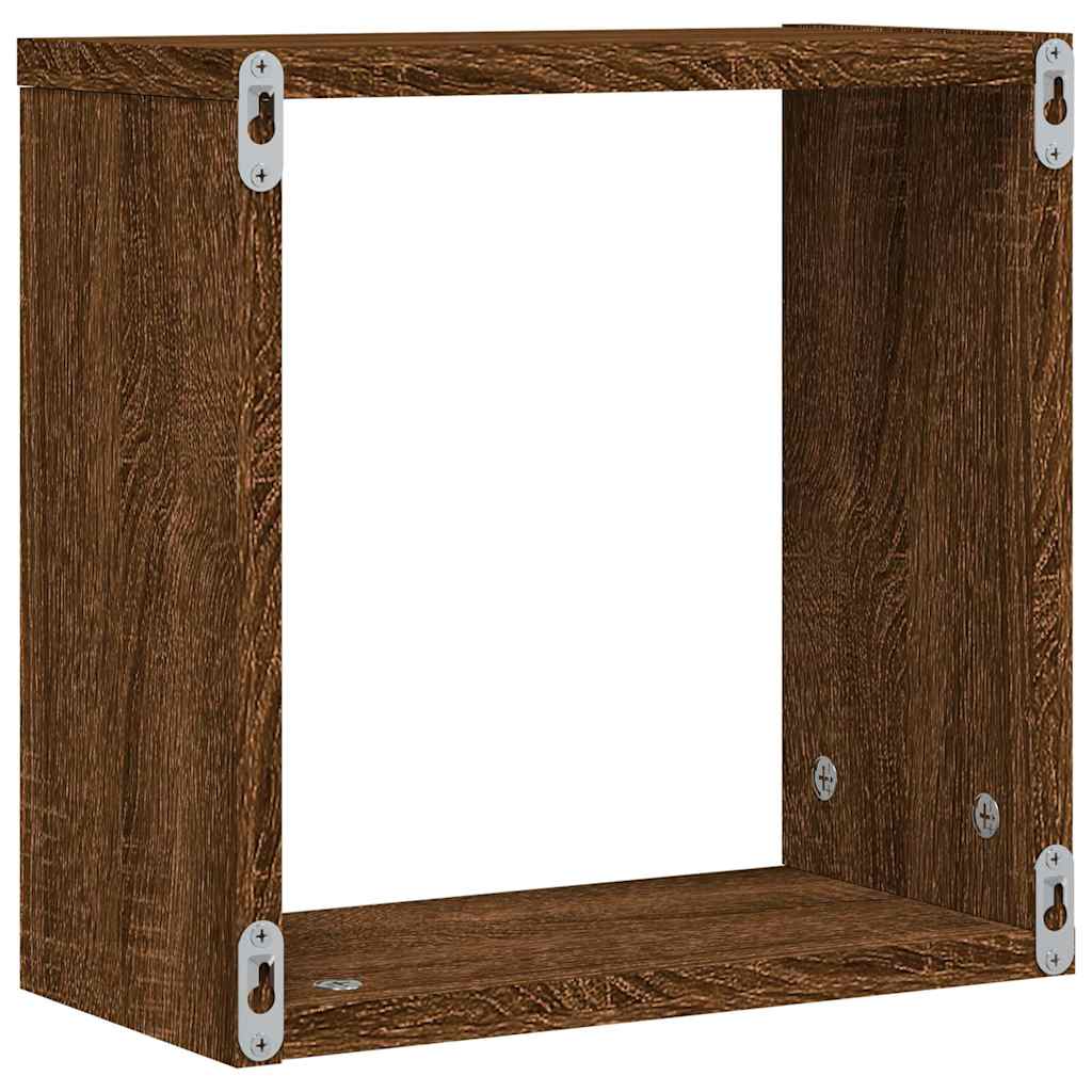 vidaXL Ράφια Τοίχου Κύβοι 4 τεμ. Καφέ Δρυς 30x15x30 εκ.