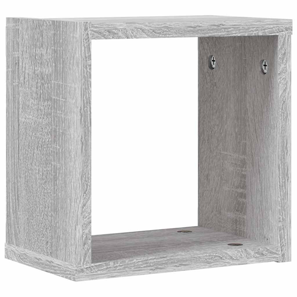 vidaXL Ράφια Τοίχου με ράφι 2 pcs Γκρίζο Σονομα 26 x 15 x 26 cm
