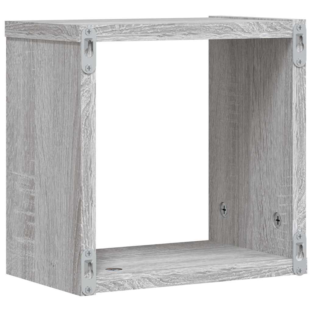 vidaXL Ράφια Τοίχου με ράφι 2 pcs Γκρίζο Σονομα 26 x 15 x 26 cm