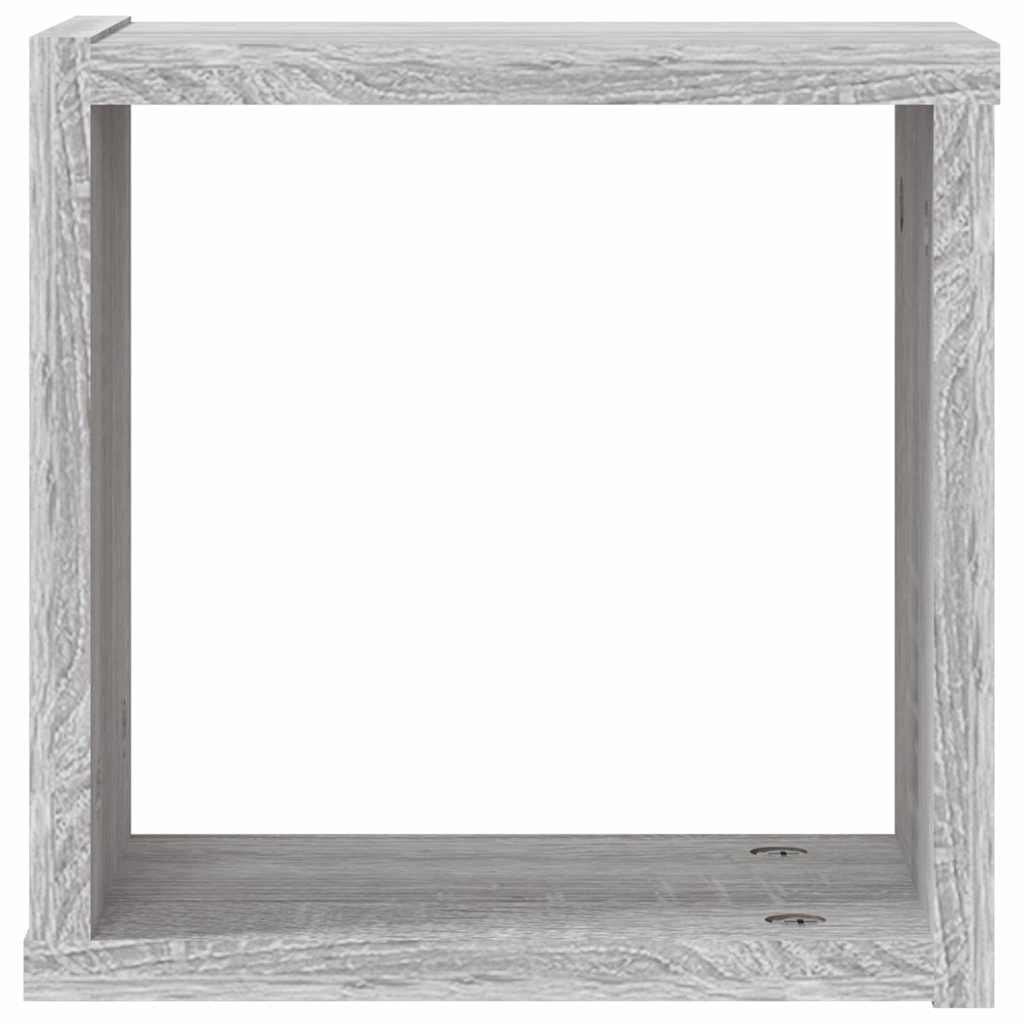 vidaXL Ράφια Τοίχου με ράφι 2 pcs Γκρίζο Σονομα 26 x 15 x 26 cm