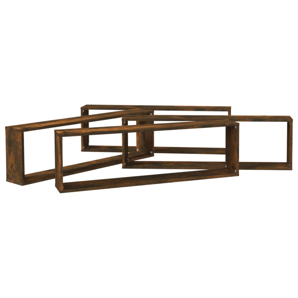 vidaXL Ραφιέρες Τοίχου Κύβοι 4 τεμ. Καπν. Δρυς 100x15x30εκ. Επεξ. Ξύλο