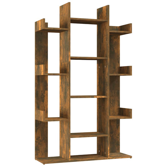 vidaXL Βιβλιοθήκη Καπνιστή Δρυς 86x25,5x140 εκ. από Επεξεργασμένο Ξύλο