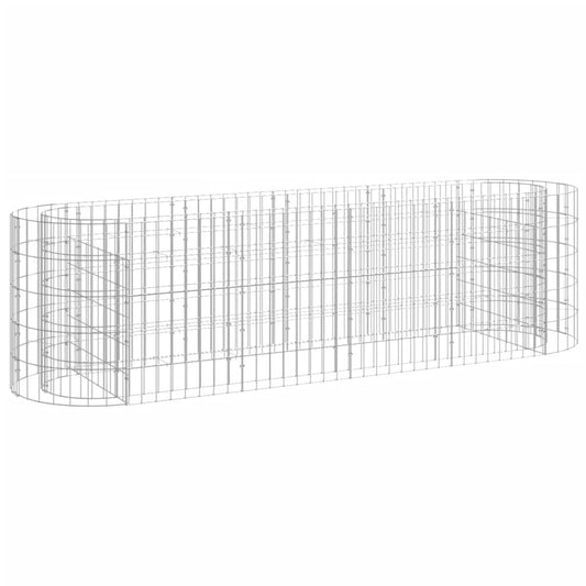vidaXL Συρματοκιβώτιο-Γλάστρα Υπερυψωμένη 190x50x50 εκ. Γαλβαν. Ατσάλι