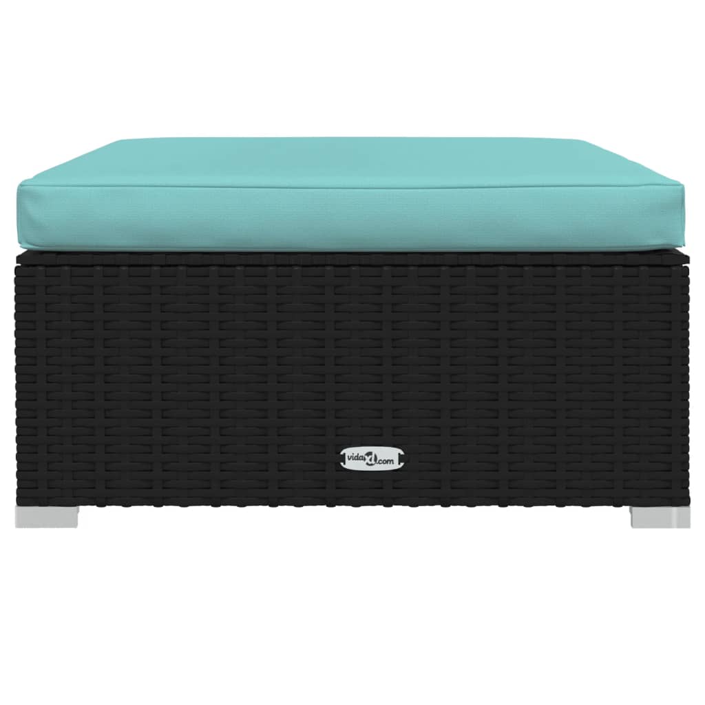 vidaXL Σαλόνι Κήπου Σετ 10 Τεμαχίων Μαύρο Συνθετικό Ρατάν με Μαξιλάρια