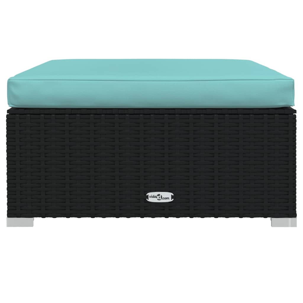 vidaXL Σαλόνι Κήπου Σετ 10 Τεμαχίων Μαύρο Συνθετικό Ρατάν με Μαξιλάρια