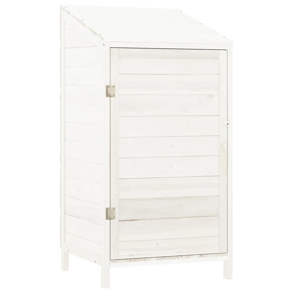 vidaXL Αποθήκη Κήπου Λευκή 55 x 52 x 112 εκ. από Μασίφ Ξύλο Ελάτης