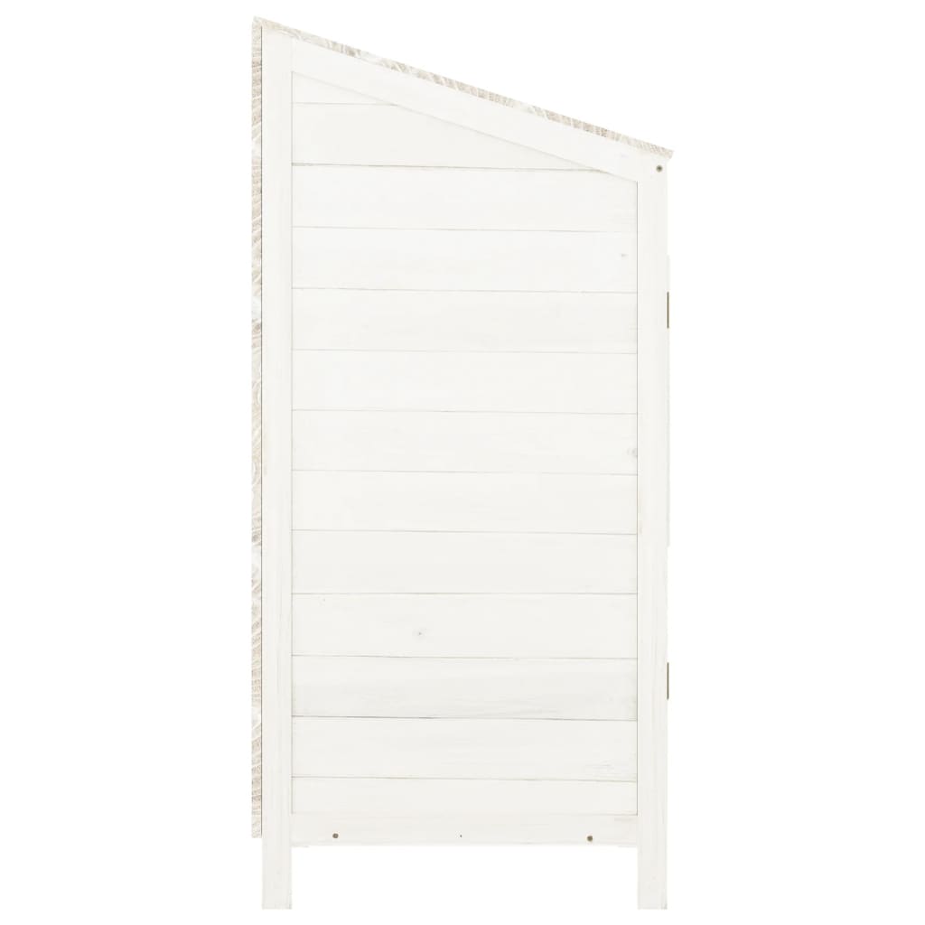 vidaXL Αποθήκη Κήπου Λευκή 55 x 52 x 112 εκ. από Μασίφ Ξύλο Ελάτης