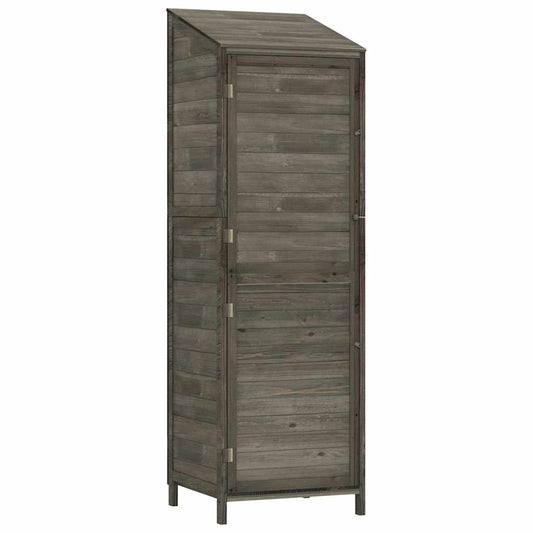 vidaXL Αποθήκη Κήπου Ανθράκι 55 x 52 x 174,5 εκ. από Μασίφ Ξύλο Ελάτης