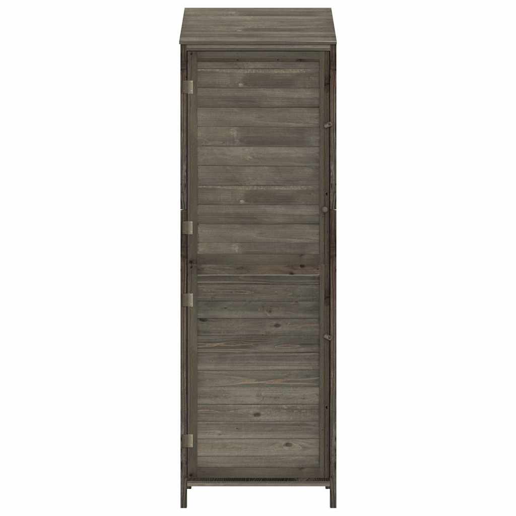 vidaXL Αποθήκη Κήπου Ανθράκι 55 x 52 x 174,5 εκ. από Μασίφ Ξύλο Ελάτης