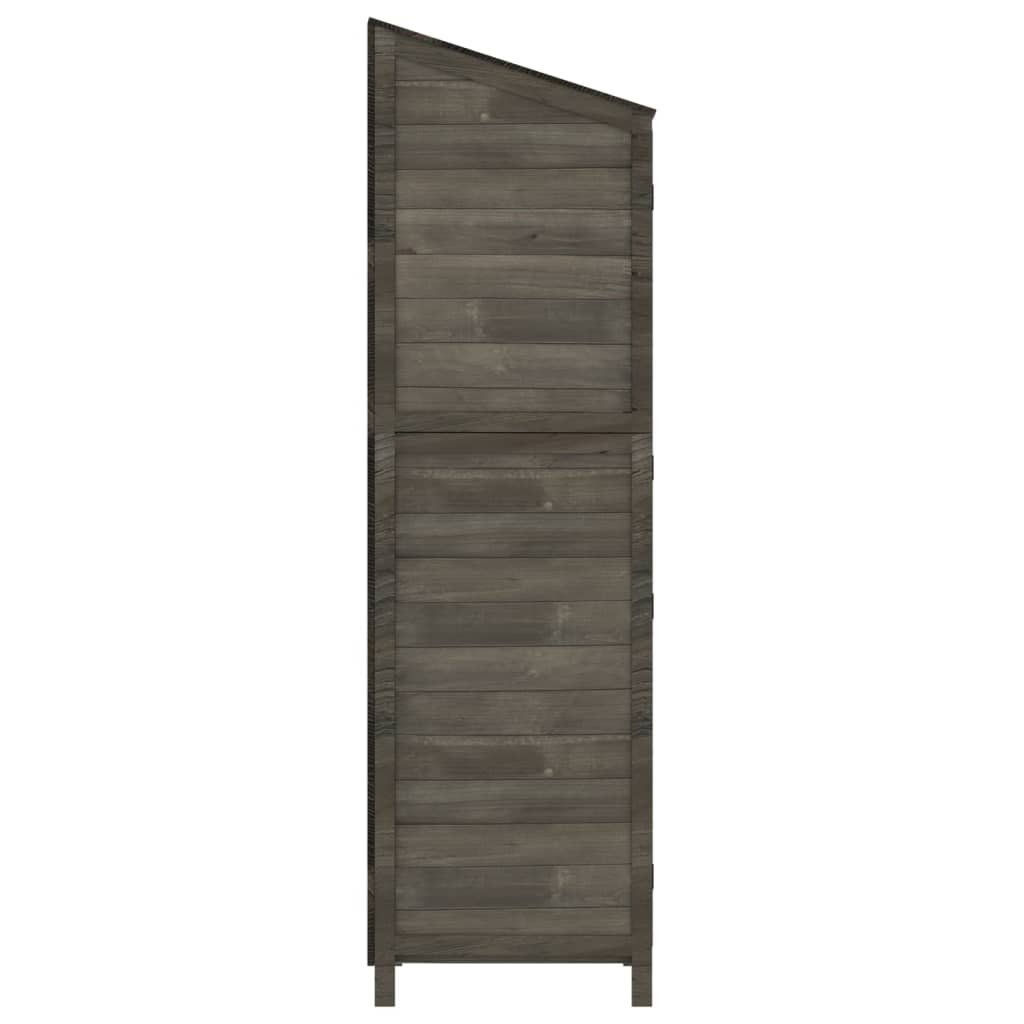 vidaXL Αποθήκη Κήπου Ανθράκι 55 x 52 x 174,5 εκ. από Μασίφ Ξύλο Ελάτης