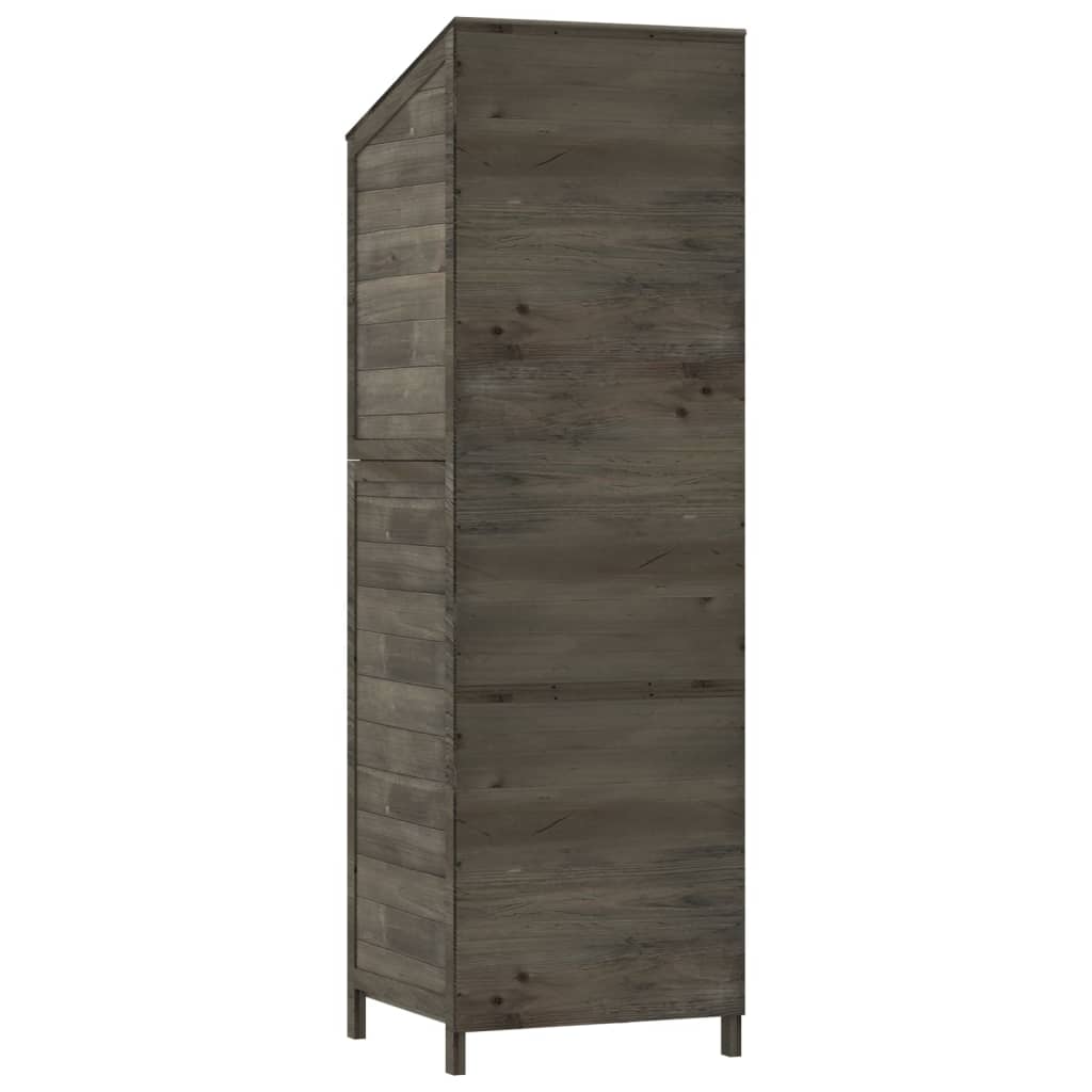 vidaXL Αποθήκη Κήπου Ανθράκι 55 x 52 x 174,5 εκ. από Μασίφ Ξύλο Ελάτης