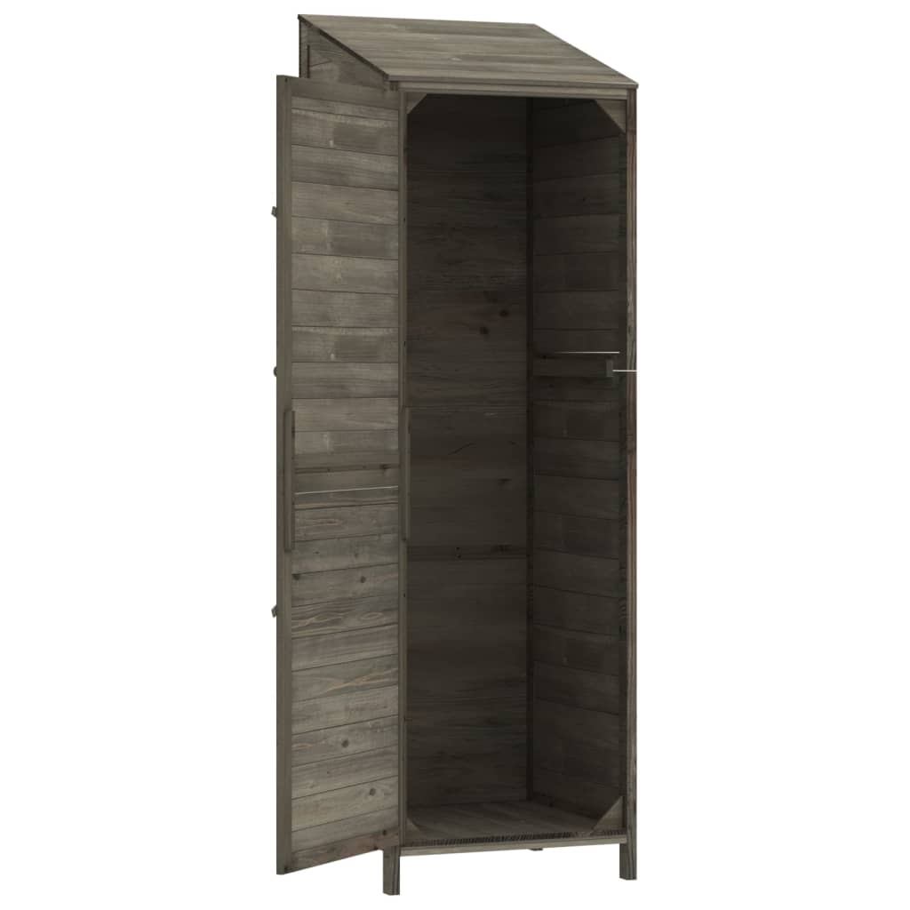 vidaXL Αποθήκη Κήπου Ανθράκι 55 x 52 x 174,5 εκ. από Μασίφ Ξύλο Ελάτης