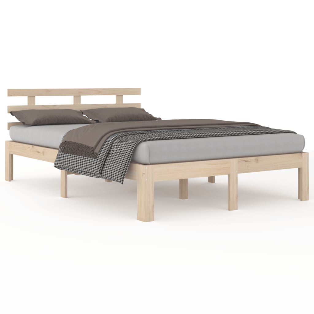 vidaXL Πλαίσιο Κρεβατιού 150 x 200 εκ. Μασίφ Ξύλο King Size