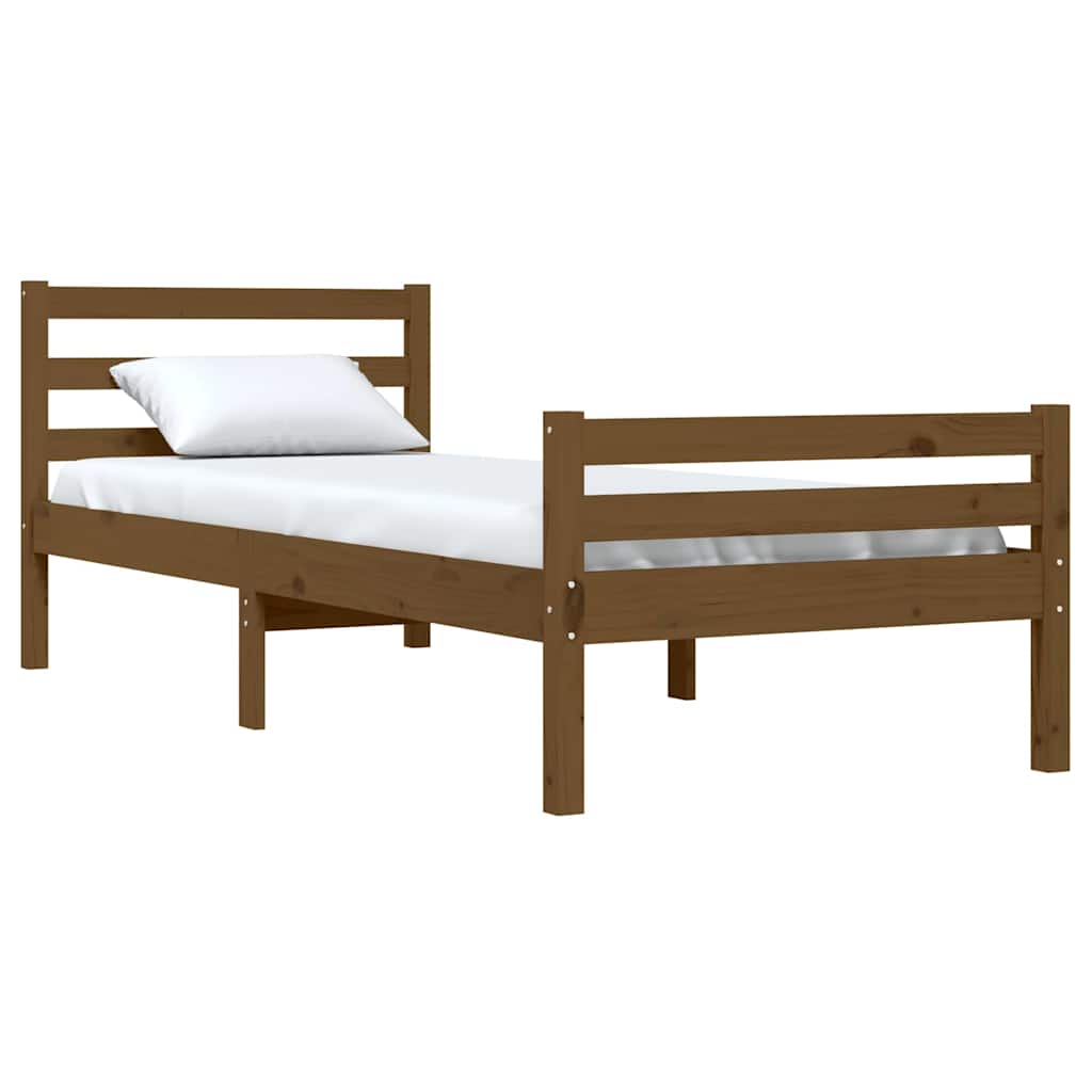 vidaXL Πλαίσιο Κρεβατιού Μελί 75x190 εκ. Ξύλο Πεύκου Small Single