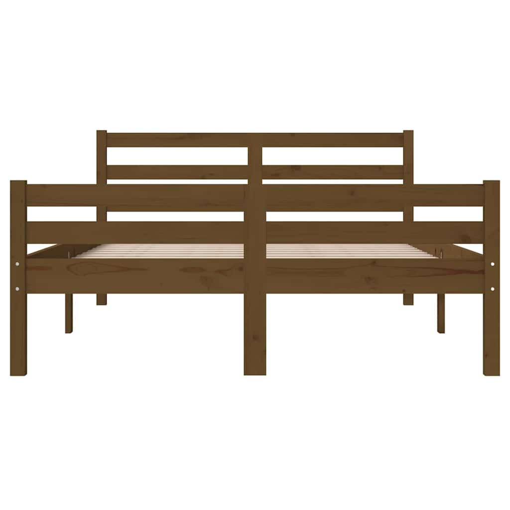 vidaXL Πλαίσιο Κρεβατιού Μελί 150 x 200 εκ. Μασίφ Ξύλο King Size