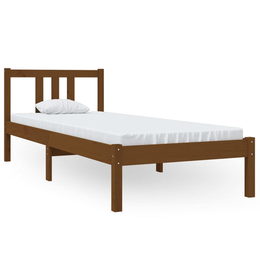 vidaXL Πλαίσιο Κρεβατιού Μελί 75x190 εκ. Ξύλο Πεύκου Small Single