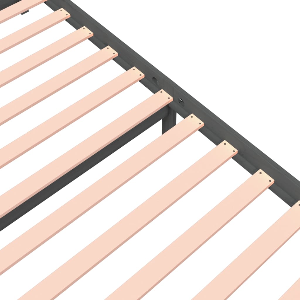 vidaXL Πλαίσιο Κρεβατιού Γκρι 140 x 200 εκ. από Μασίφ Ξύλο