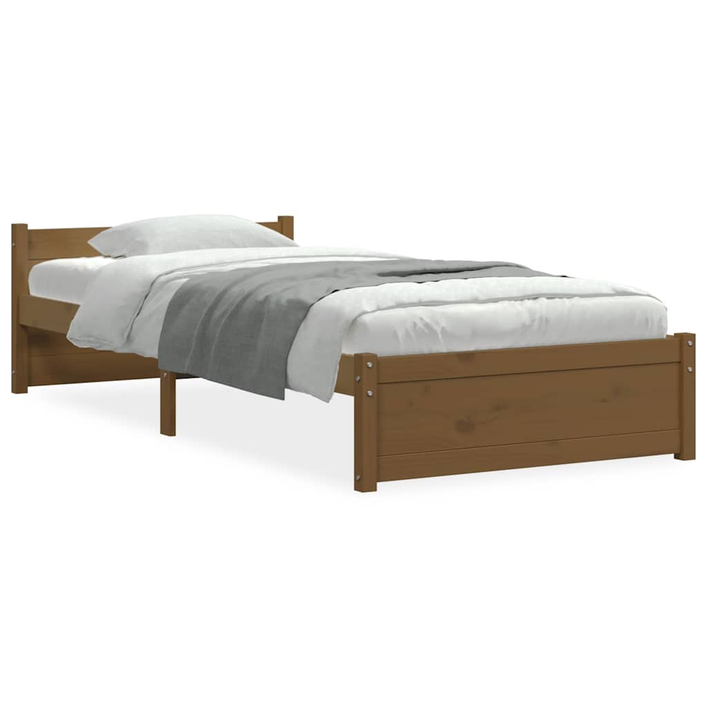 vidaXL Πλαίσιο Κρεβατιού Μελί 75x190 εκ. Ξύλο Πεύκου Small Single