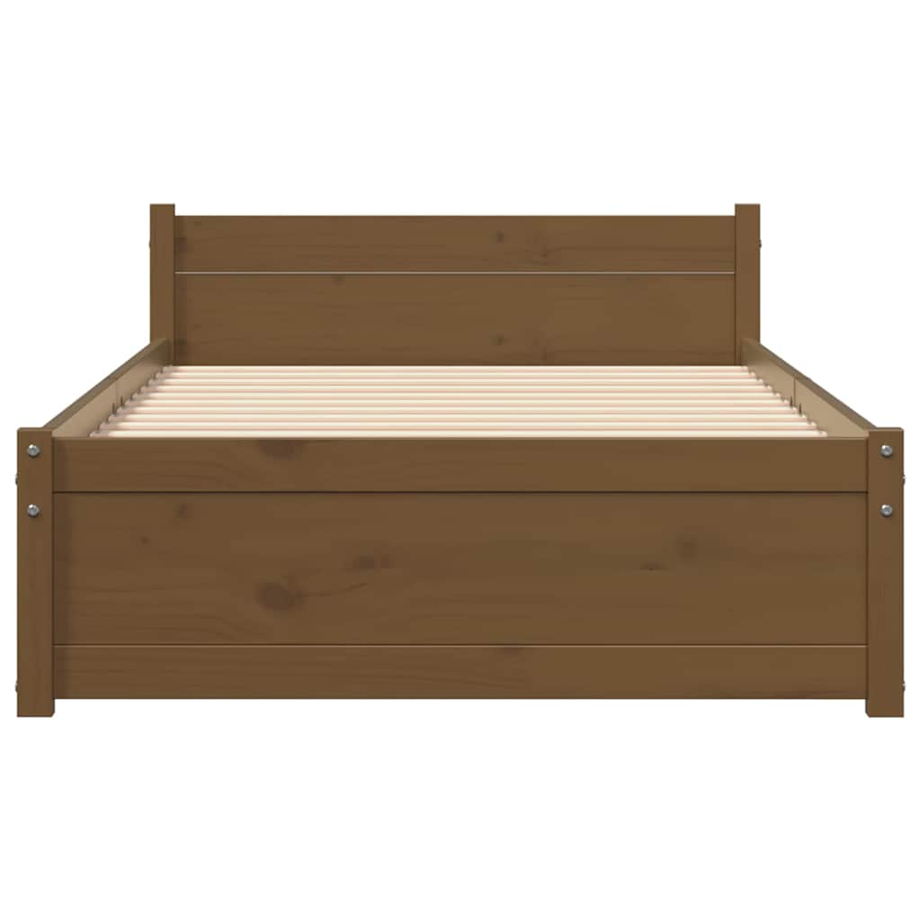 vidaXL Πλαίσιο Κρεβατιού Μελί 75x190 εκ. Ξύλο Πεύκου Small Single