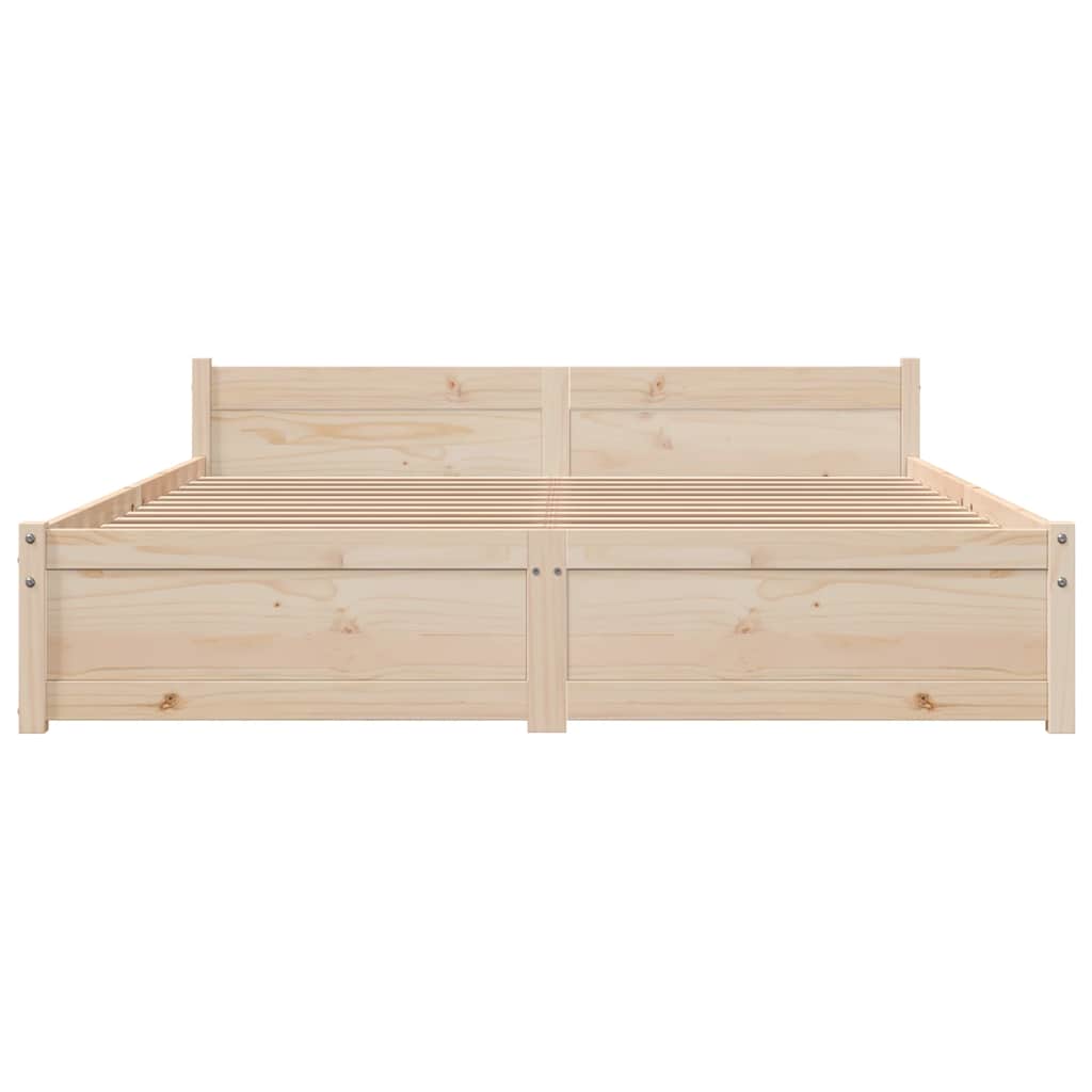 vidaXL Πλαίσιο Κρεβατιού 135 x 190 εκ. από Μασίφ Ξύλο Double