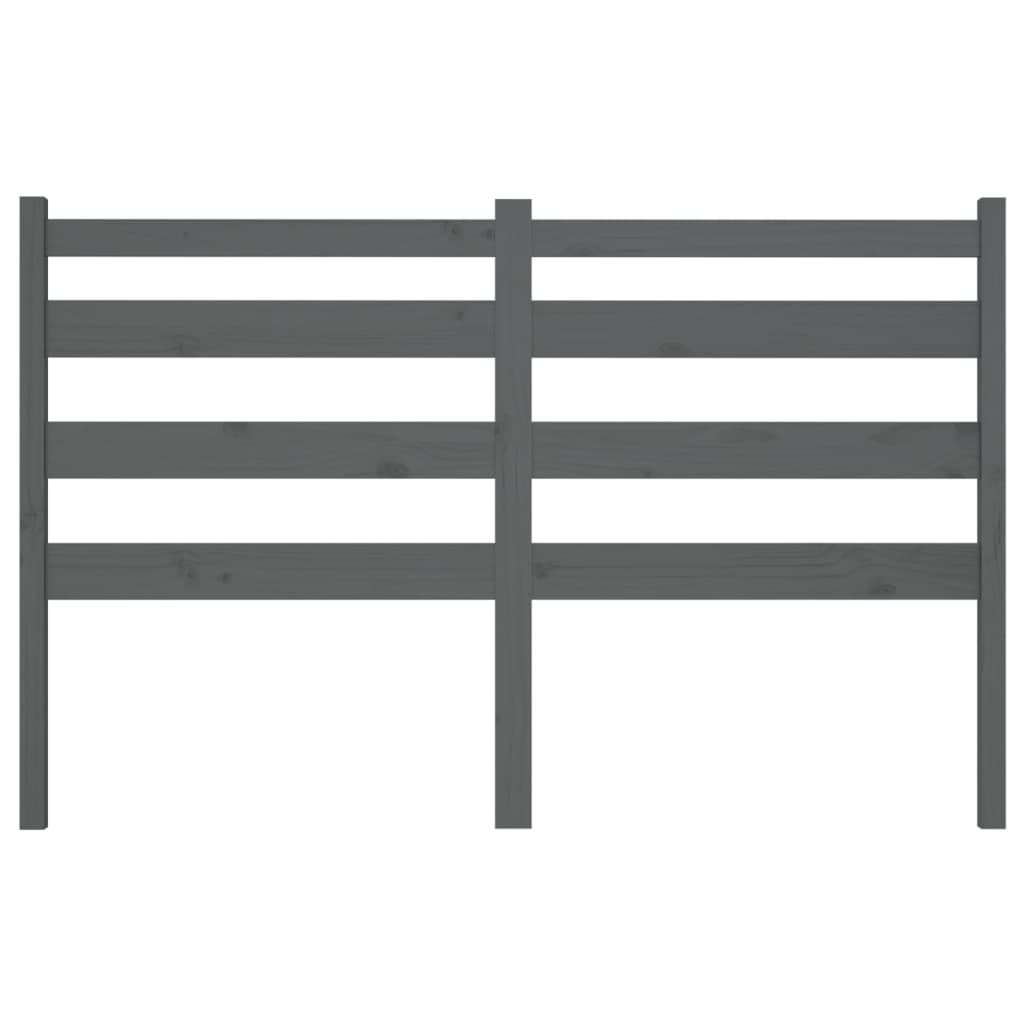 vidaXL Κεφαλάρι Κρεβατιού Γκρι 146 x 4 x 100 εκ. από Μασίφ Ξύλο Πεύκου
