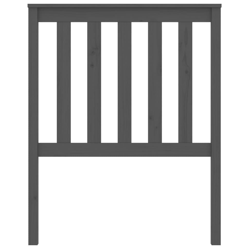 vidaXL Κεφαλάρι Κρεβατιού Γκρι 81x6x101 εκ. από Μασίφ Ξύλο Πεύκου