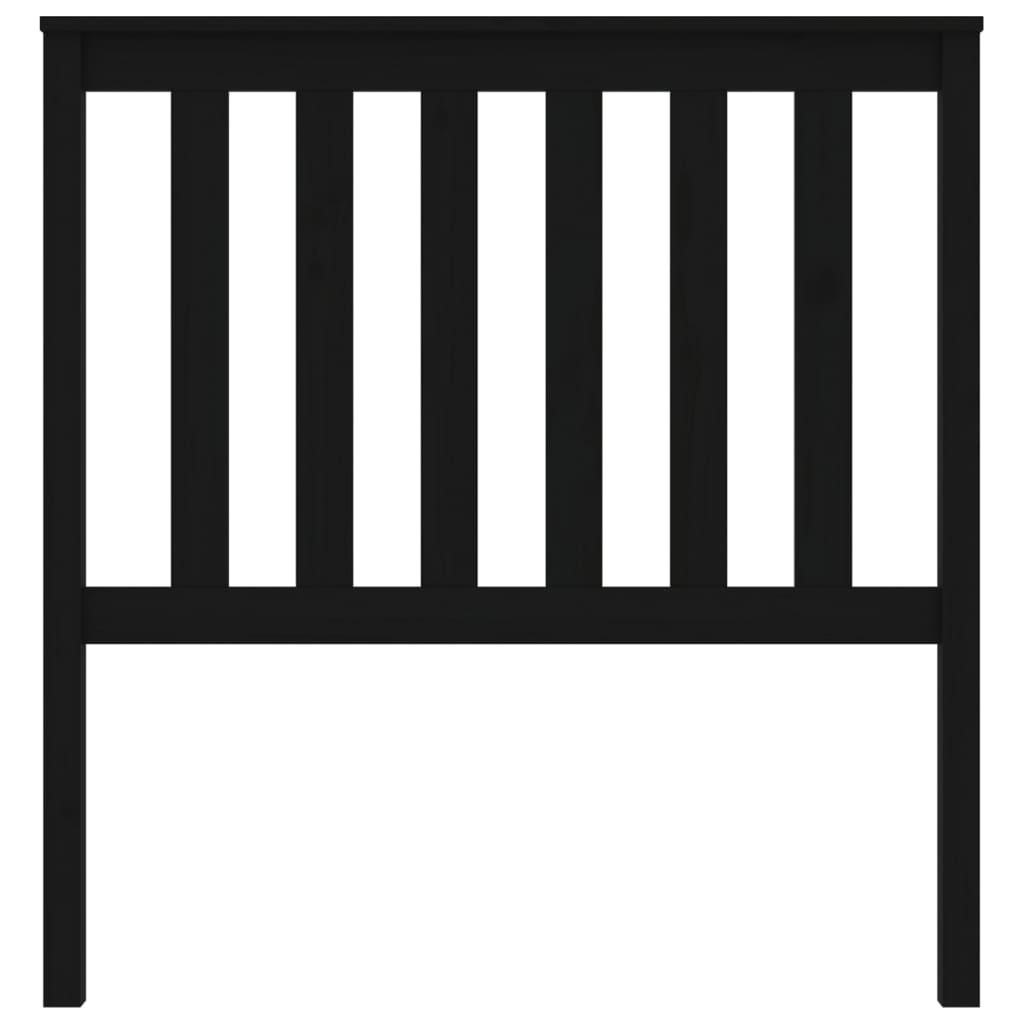 vidaXL Κεφαλάρι Κρεβατιού Μαύρο 96x6x101 εκ. από Μασίφ Ξύλο Πεύκου