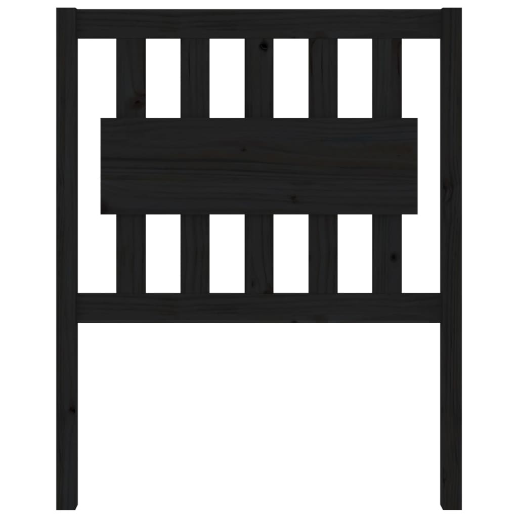 vidaXL Κεφαλάρι Κρεβατιού Μαύρο 80,5x4x100 εκ. από Μασίφ Ξύλο Πεύκου