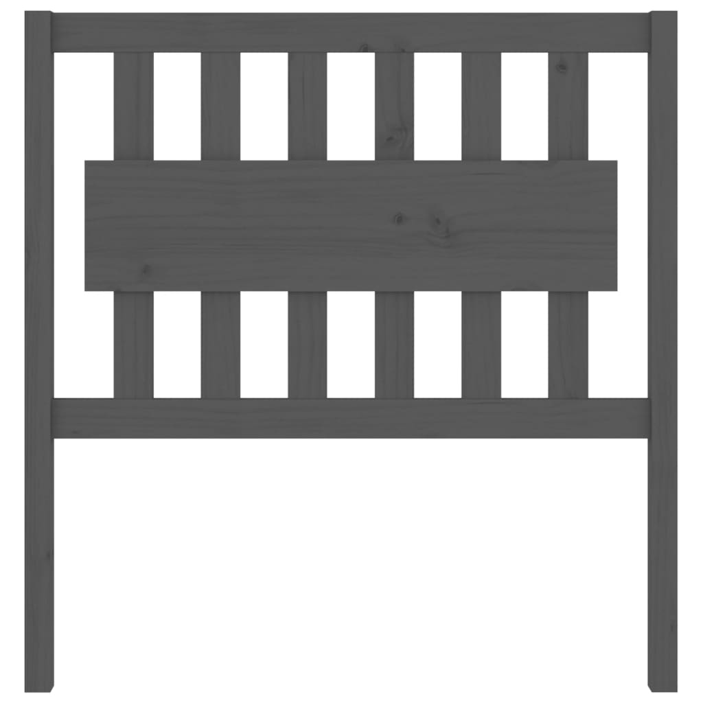 vidaXL Κεφαλάρι Κρεβατιού Γκρι 95,5 x 4 x 100 εκ από Μασίφ Ξύλο Πεύκου