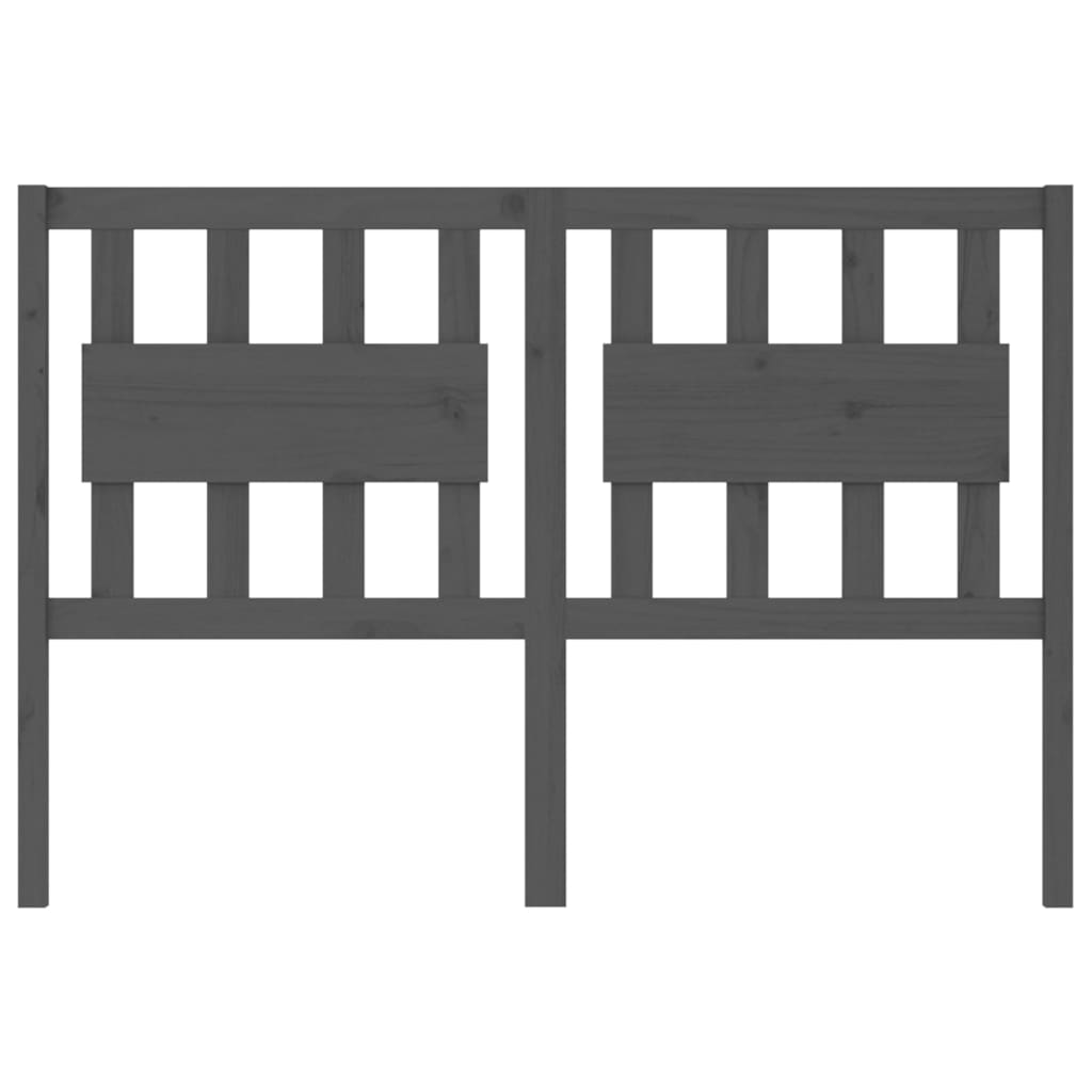 vidaXL Κεφαλάρι Κρεβατιού Γκρι 125,5 x 4 x 100 εκ. Μασίφ Ξύλο Πεύκου