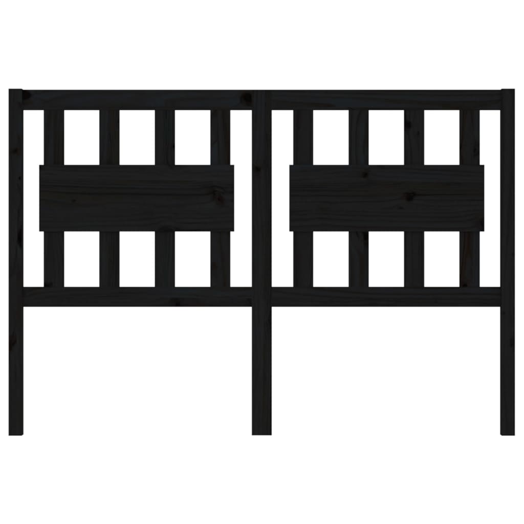 vidaXL Κεφαλάρι Κρεβατιού Μαύρο 145,5x4x100 εκ. από Μασίφ Ξύλο Πεύκου