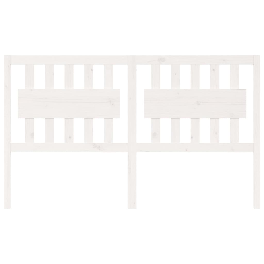 vidaXL Κεφαλάρι Κρεβατιού Λευκό 165,5 x 4 x 100 εκ. Μασίφ Ξύλο Πεύκου