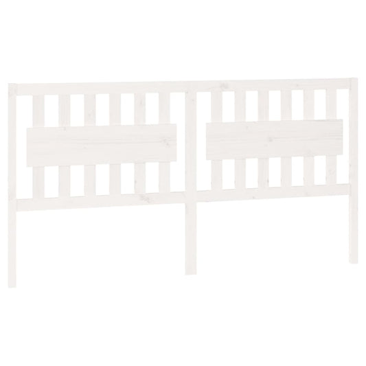 vidaXL Κεφαλάρι Κρεβατιού Λευκό 185,5x4x100 εκ. Μασίφ Ξύλο Πεύκου
