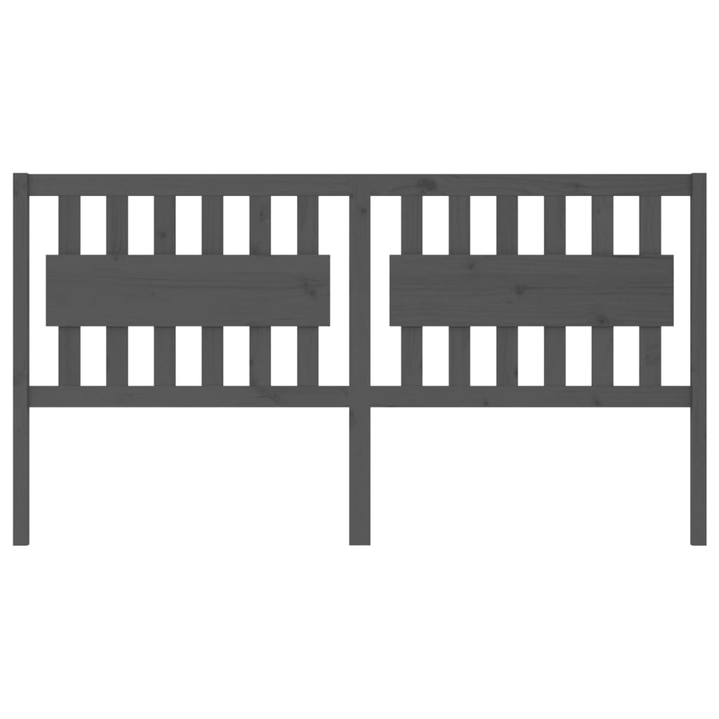 vidaXL Κεφαλάρι Κρεβατιού Γκρι 185,5x4x100 εκ. από Μασίφ Ξύλο Πεύκου