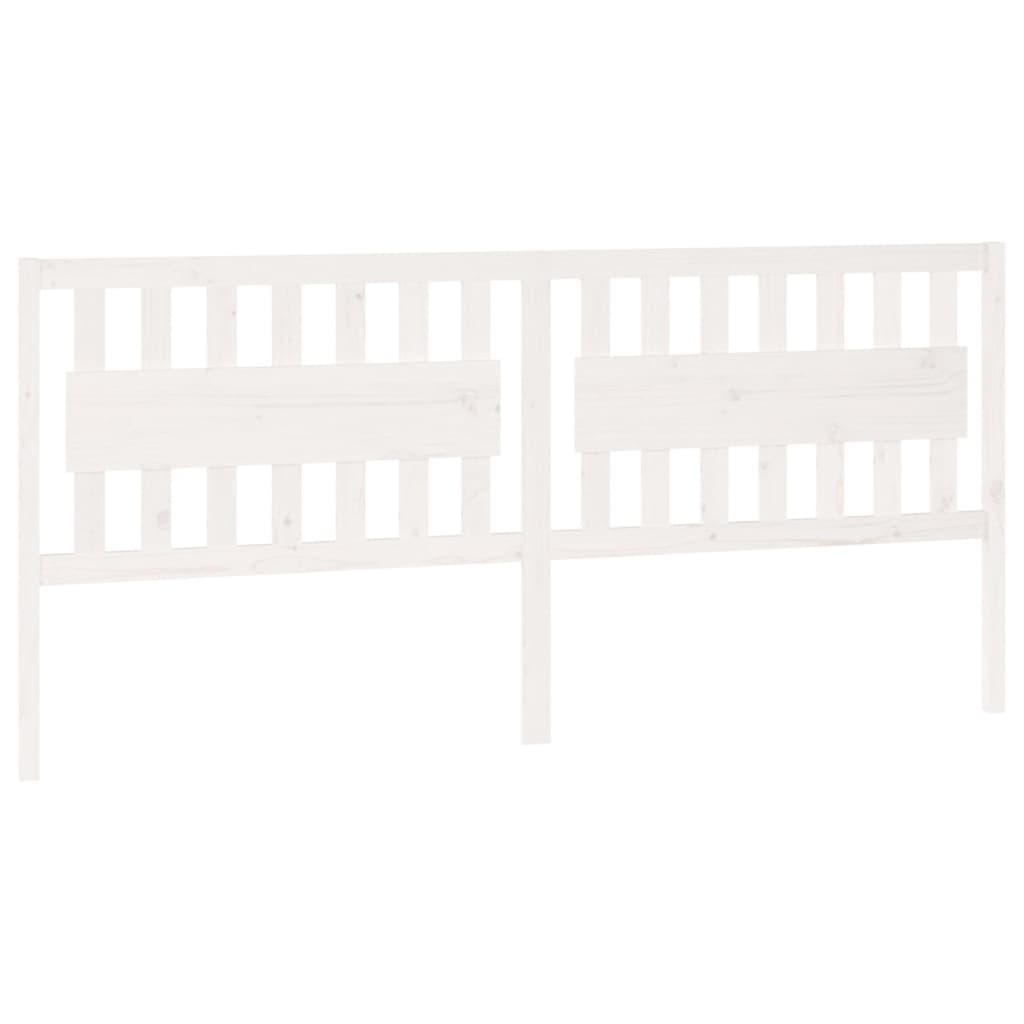 vidaXL Κεφαλάρι κρεβατιού Λευκό 205,5x4x100 εκ. από Μασίφ Ξύλο Πεύκου