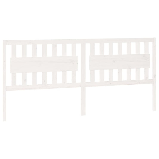 vidaXL Κεφαλάρι κρεβατιού Λευκό 205,5x4x100 εκ. από Μασίφ Ξύλο Πεύκου