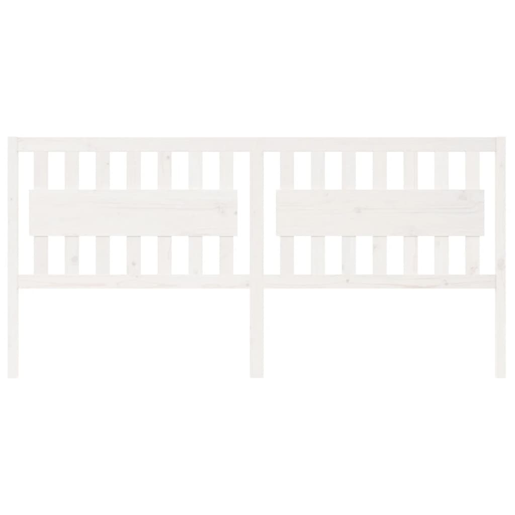 vidaXL Κεφαλάρι κρεβατιού Λευκό 205,5x4x100 εκ. από Μασίφ Ξύλο Πεύκου
