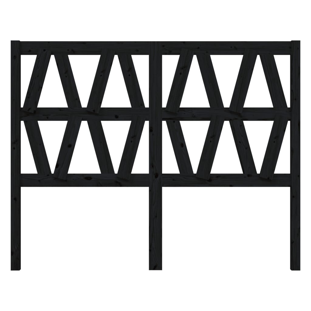 vidaXL Κεφαλάρι Κρεβατιού Μαύρο 146 x 4 x 100 εκ. Μασίφ Ξύλο Πεύκου