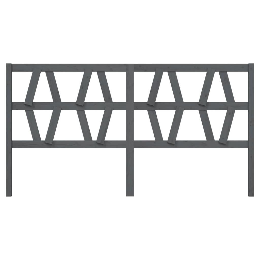 vidaXL Κεφαλάρι Κρεβατιού Γκρι 206 x 4 x 100 εκ. από Μασίφ Ξύλο Πεύκου