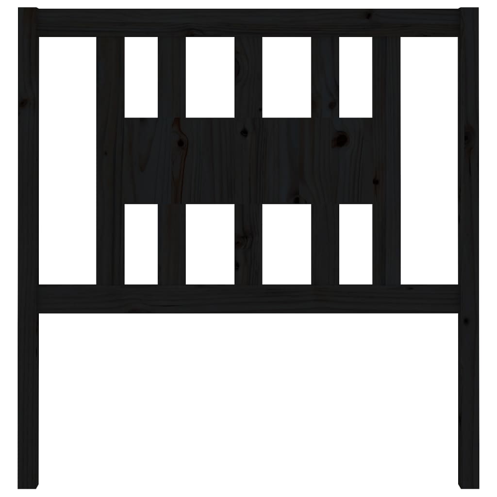 vidaXL Κεφαλάρι Μαύρο 81 x 4 x 100 εκ. από Μασίφ Ξύλο Πεύκου