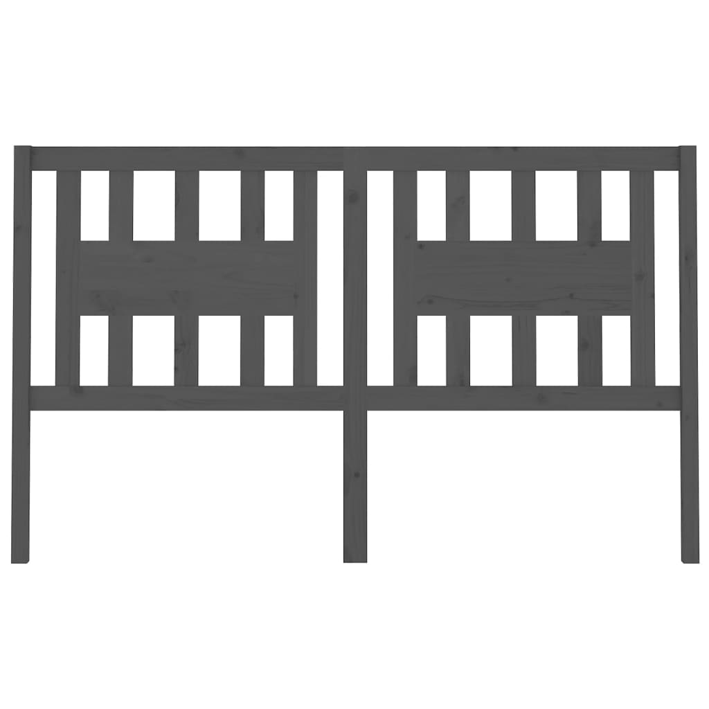 vidaXL Κεφαλάρι Γκρι 126 x 4 x 100 εκ. από Μασίφ Ξύλο Πεύκου