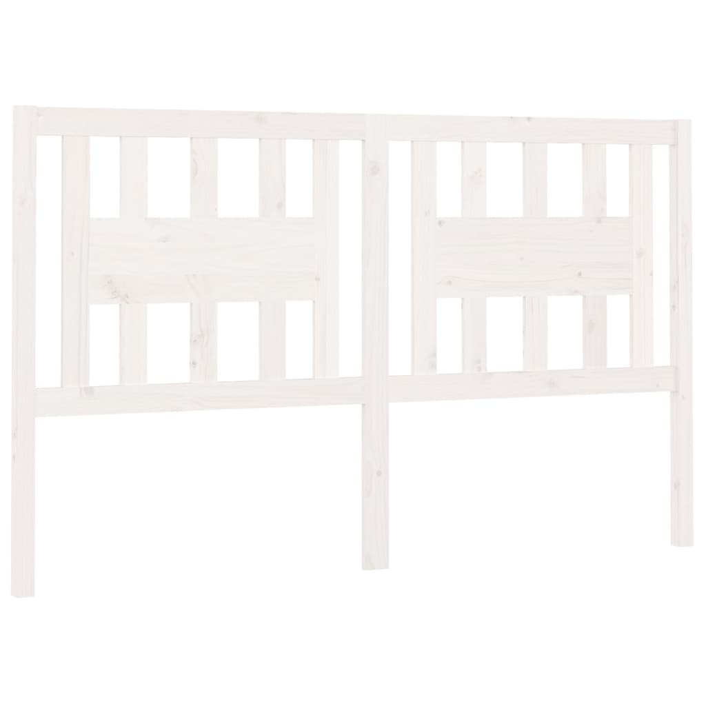 vidaXL Κεφαλάρι Λευκό 206 x 4 x 100 εκ. Μασίφ Ξύλο Πεύκου