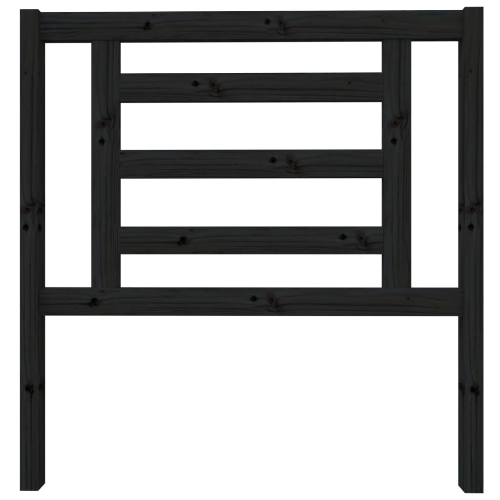 vidaXL Κεφαλάρι Κρεβατιού Μαύρο 96 x 4 x 100 εκ. από Μασίφ Ξύλο Πεύκου