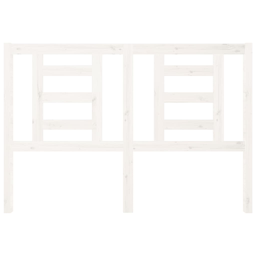 vidaXL Κεφαλάρι Κρεβατιού Λευκό 126 x 4 x 100 εκ. Μασίφ Ξύλο Πεύκου