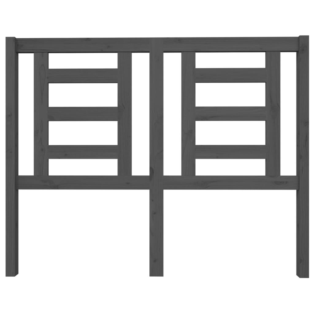 vidaXL Κεφαλάρι Κρεβατιού Γκρι 126 x 4 x 100 εκ. από Μασίφ Ξύλο Πεύκου