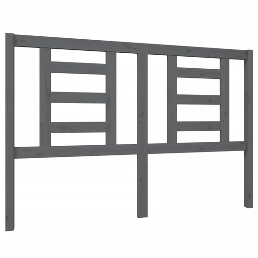vidaXL Κεφαλάρι Κρεβατιού Γκρι 146 x 4 x 100 εκ. από Μασίφ Ξύλο Πεύκου
